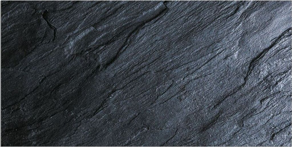 Küchenläufer Stein-Optik Schiefer schwarz rutschfester Flur Teppich