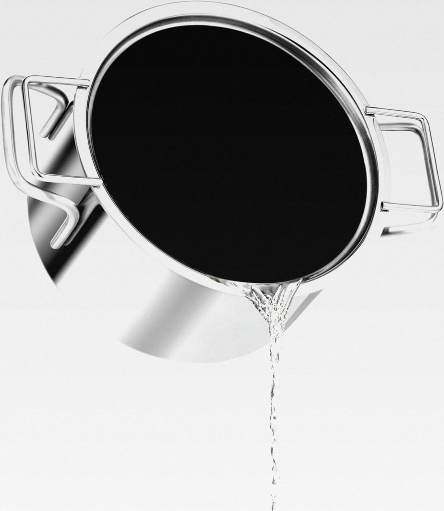 Eva Trio | Abgießdeckel 20 cm | Der Stahlteil des Deckels besteht aus 90 Prozent Post-Consumer-Recycling-Edelstahl | Black/Steel