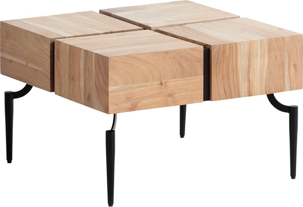 WOHNLING salontafel, acacia massief hout, 60x60x40 cm, Productafbeelding 