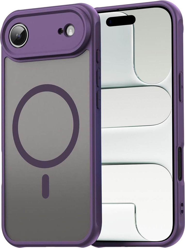 Magnet-Case für iPhone Air Hülle Magsafe Schutzhülle Stoßfest TPU-Rahmen starker Magnetring, Lila