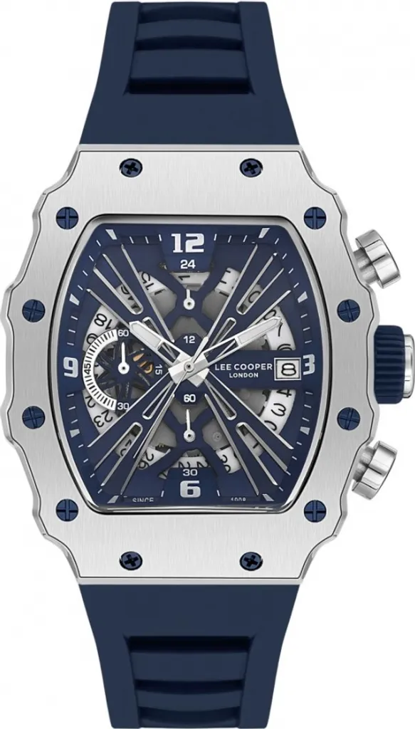 Lee Cooper London Herbert Orologio Uomo Argento Blu LC08062.399