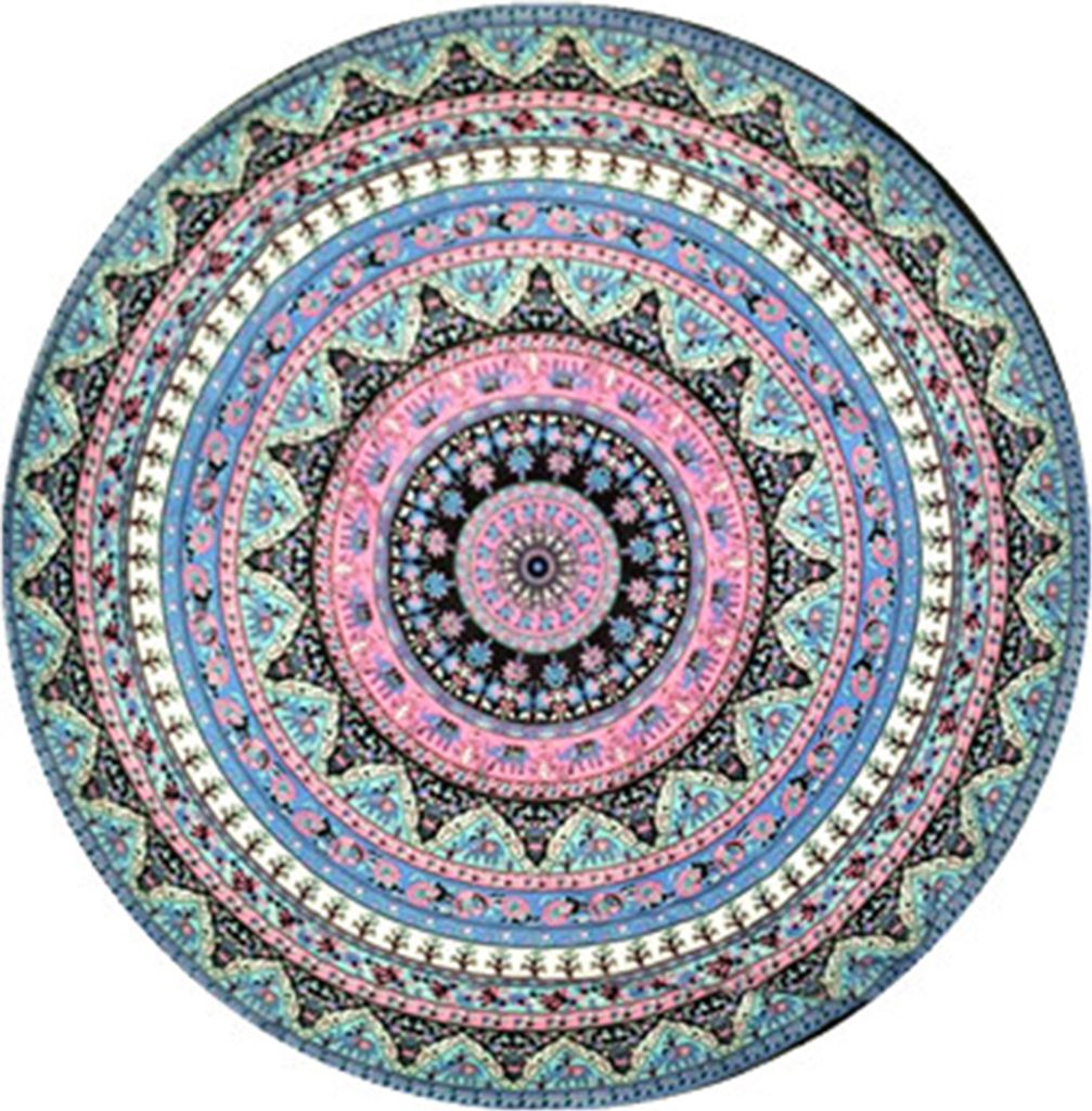 Vintage Round Chiffon Anti-Sunlight SHAWL Beach Handtuch Outdoor Yoga Picknick Matte-13#