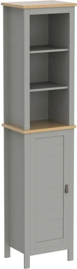 SoBuy Armoire Colonne Salle de Bain Meuble de Rangement BZR17-W Blanc