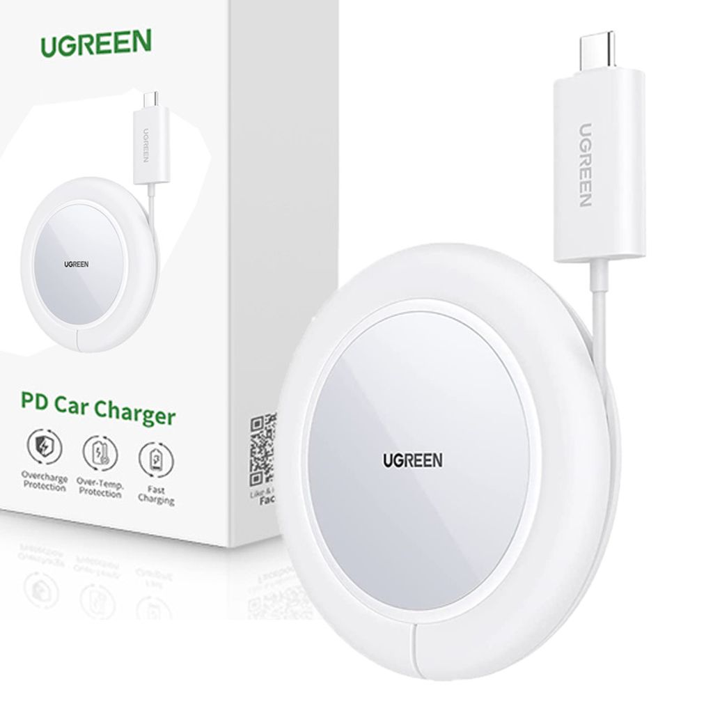 Ugreen CD245, Drinnen, USB, Kabelloses Aufladen, Weiß Produktbild 