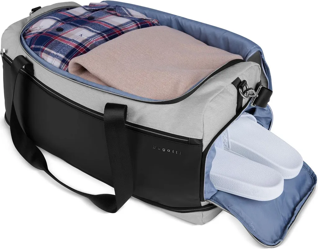 Sac Weekender bugatti Sera Gris Clair en Textile Robuste et Léger - 6