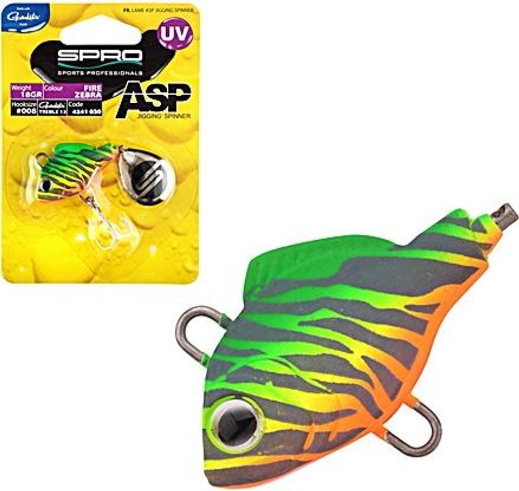 Spro ASP Jiggin Spinner, Gewicht:21g, Farbe:Fire Zebra UV