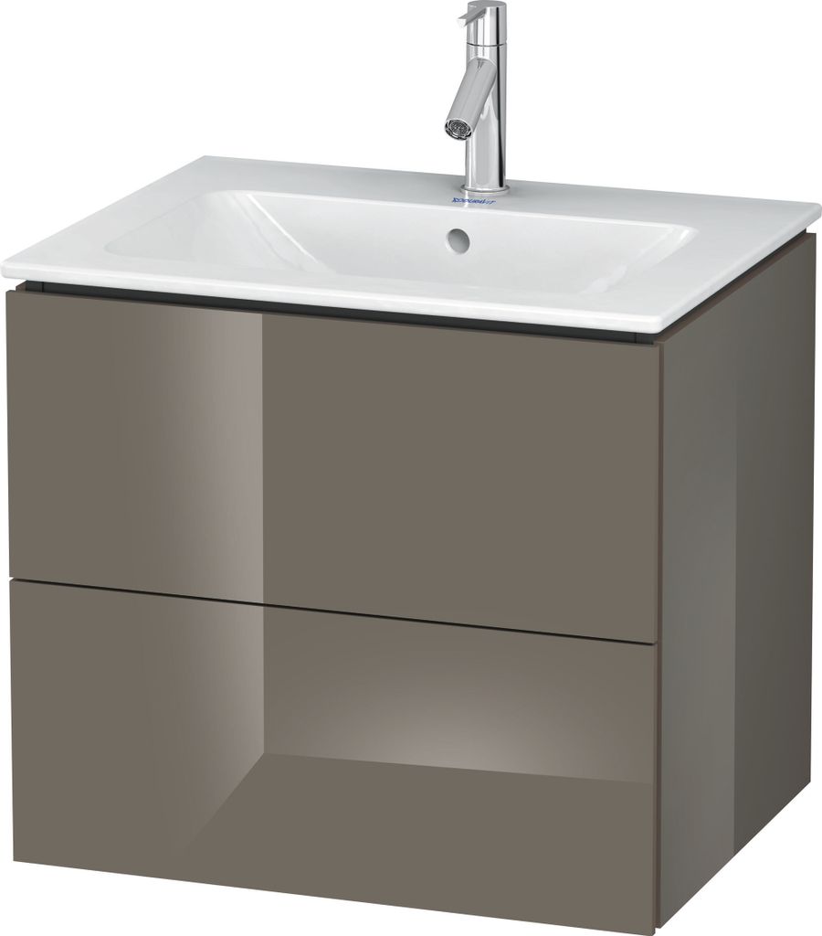 Waschtischunterbau L-CUBE 620x481x550mm flannel grey hochglanz flannel grey hochglanz