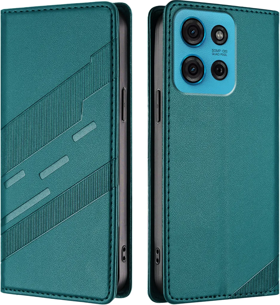 Custodia Motorola Moto G75 5G Verde - Wallet Case con Supporto Video