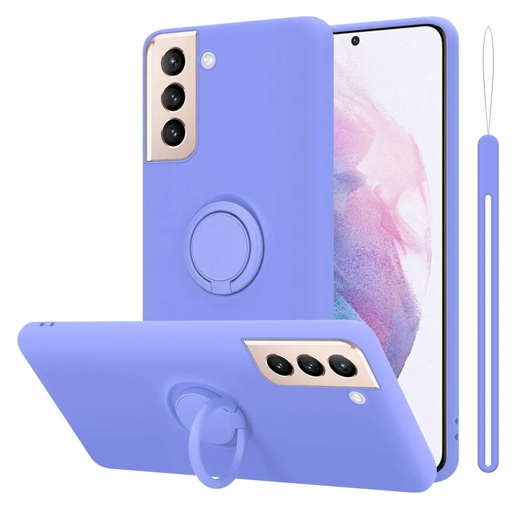 Cover Cadorabo Samsung S24 Silicone Liquido con Ring Stand Lila