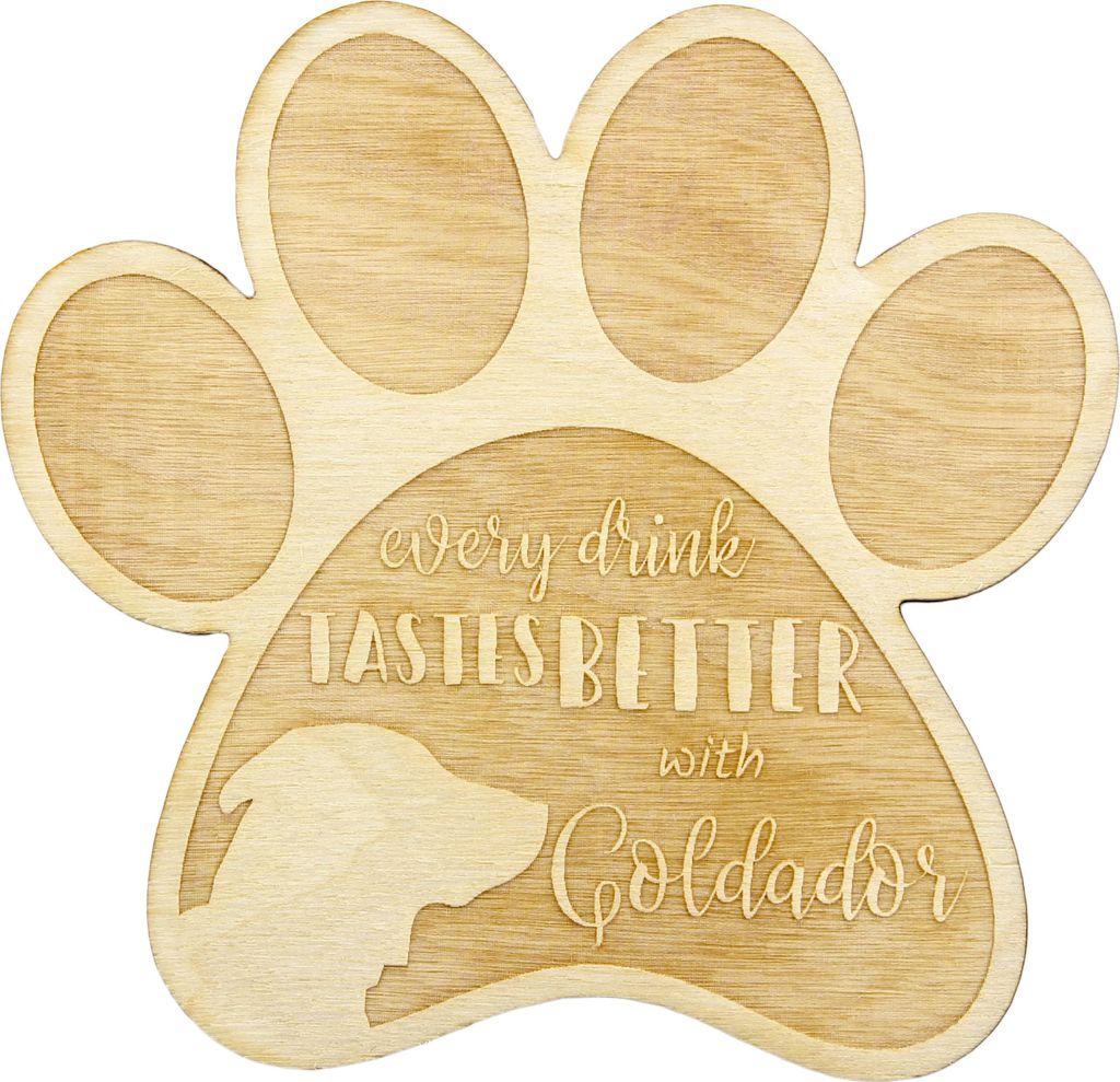 Goldador, Golden Retriever Lab Mix - Tasse Untersetzer, graviert Untersetzer mit Hund, Geschenk für Hundeliebhaber von Art-Dog Marke