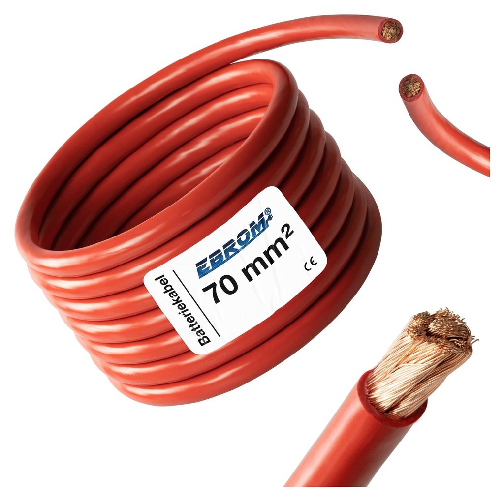 EBROM® - Batteriekabel Aderleitung ROT H07V-K 70 mm² - KFZ Produktbild 