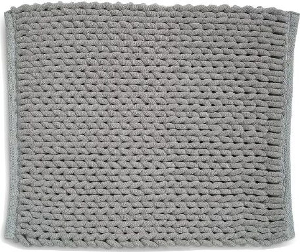 Badteppich, Badematte, 65 x 55 cm, Grau, Recyceltes Polyester, Baumwolle - Kela | Masha