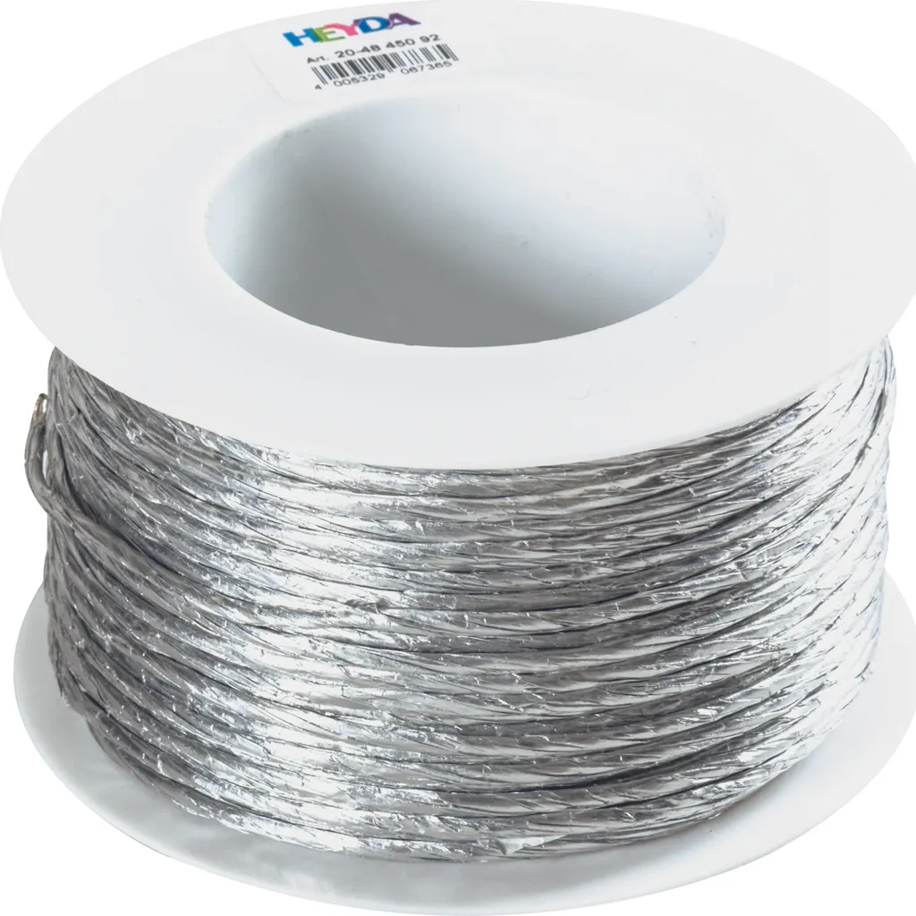 Cordon Papier Métallisé Argent 2mm - Bobine Flexible 50m Haute Qualité