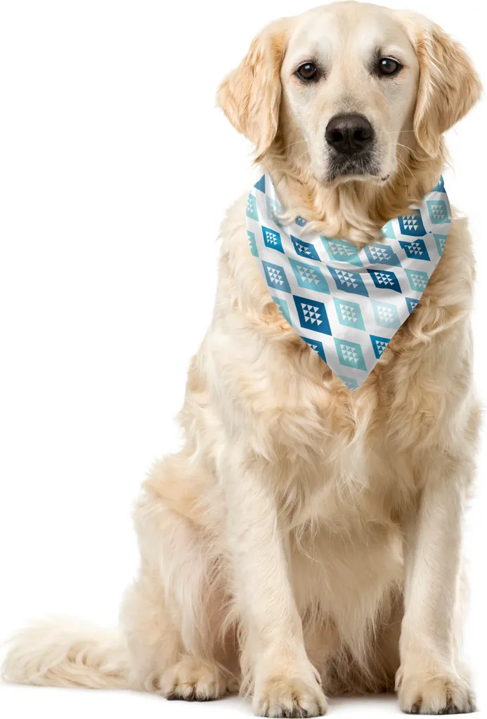Bandana per Cani ABAKUHAUS 40x40cm | Triangoli Blu Mare | Shop Online