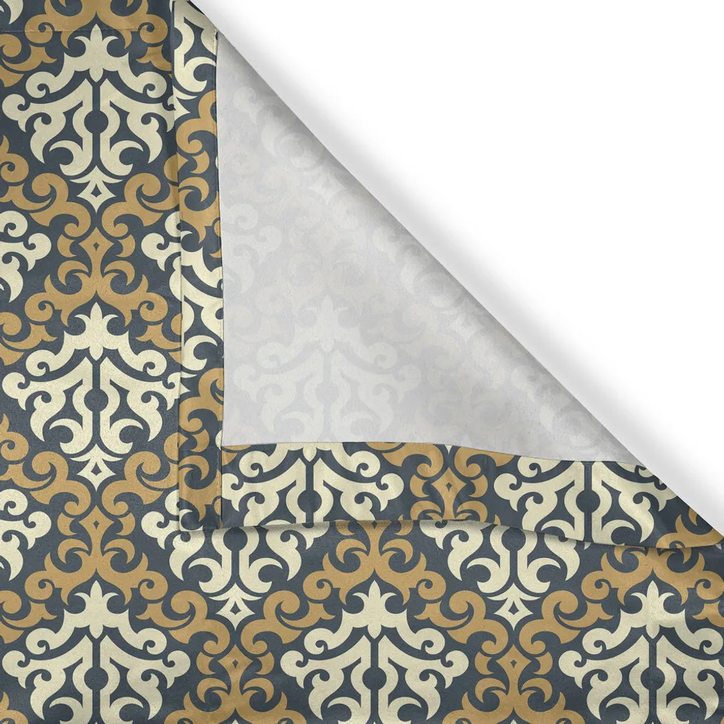 Rideau motifs feuilles anciennes style royal baroque 280x175 cm