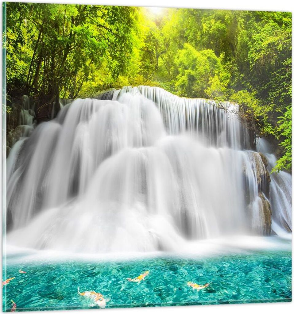 Bilder auf glas - Park natur landschaft - 30x30cm - Glasbilder - Wandbilder - Kunstdruck - zum Aufhängen bereit - Wanddekoration aus Glas - Glas B...