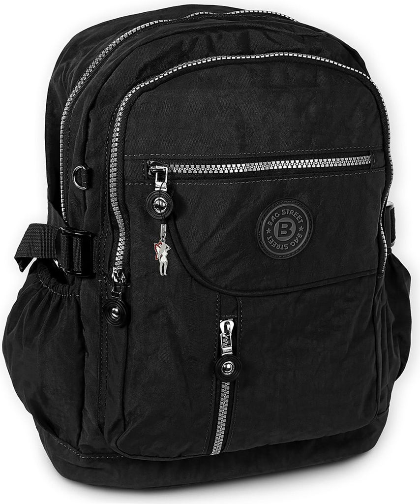 Bag Street Nylon Rucksack Damen Herren Sporttasche schwarz 30x18x38 OTJ604S