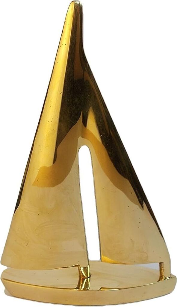 Dekorative Segel-Yacht aus Messing hochglanzpoliert 19 x 12 cm