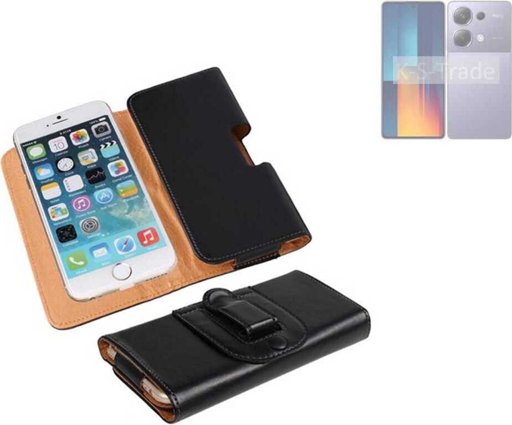 K-S-Trade Schützhülle Handyhülle kompatibel mit Xiaomi POCO M6 Pro Holster Gürtel Tasche Schutzhülle Handy-Tasche Smartphone Case Seitentasche