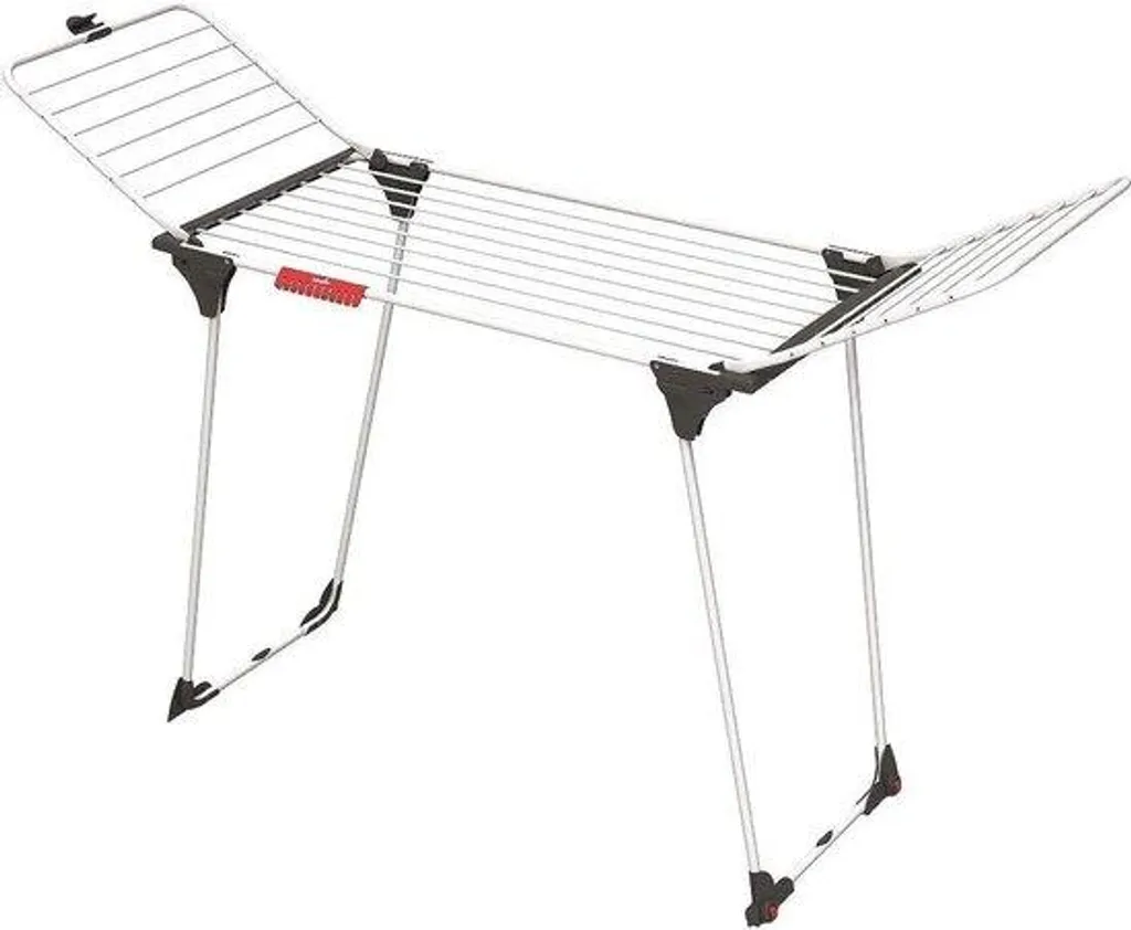Étendoir robuste anti-basculement gris - Séchoir acier 585x20x1085 cm