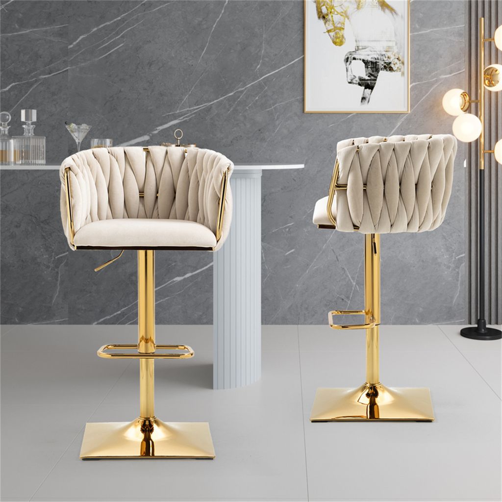 Stuhl Vintage Bar Stools with Back and Footrest Counter Height, Dining Chairs