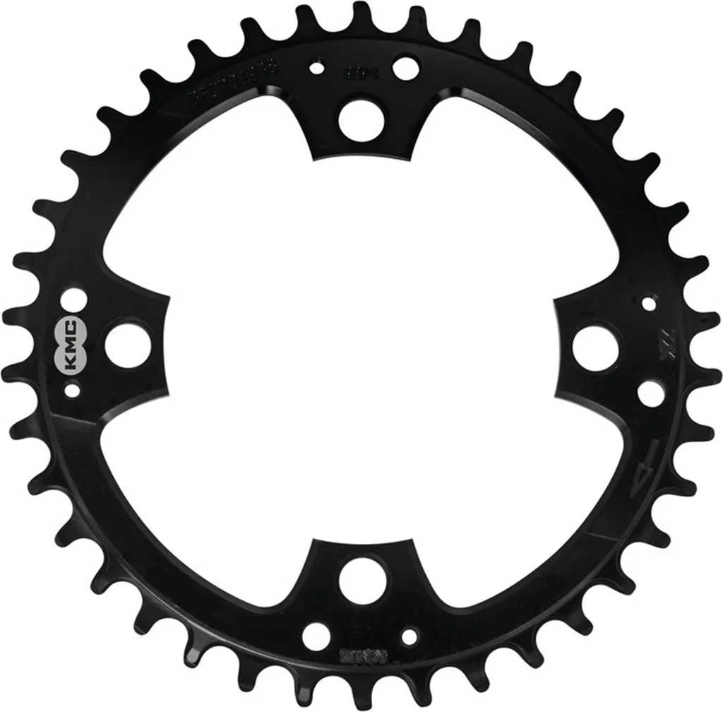 Plateau KMC 38Z Aluminium Noir pour transmission E-Bike BCD 104 mm
