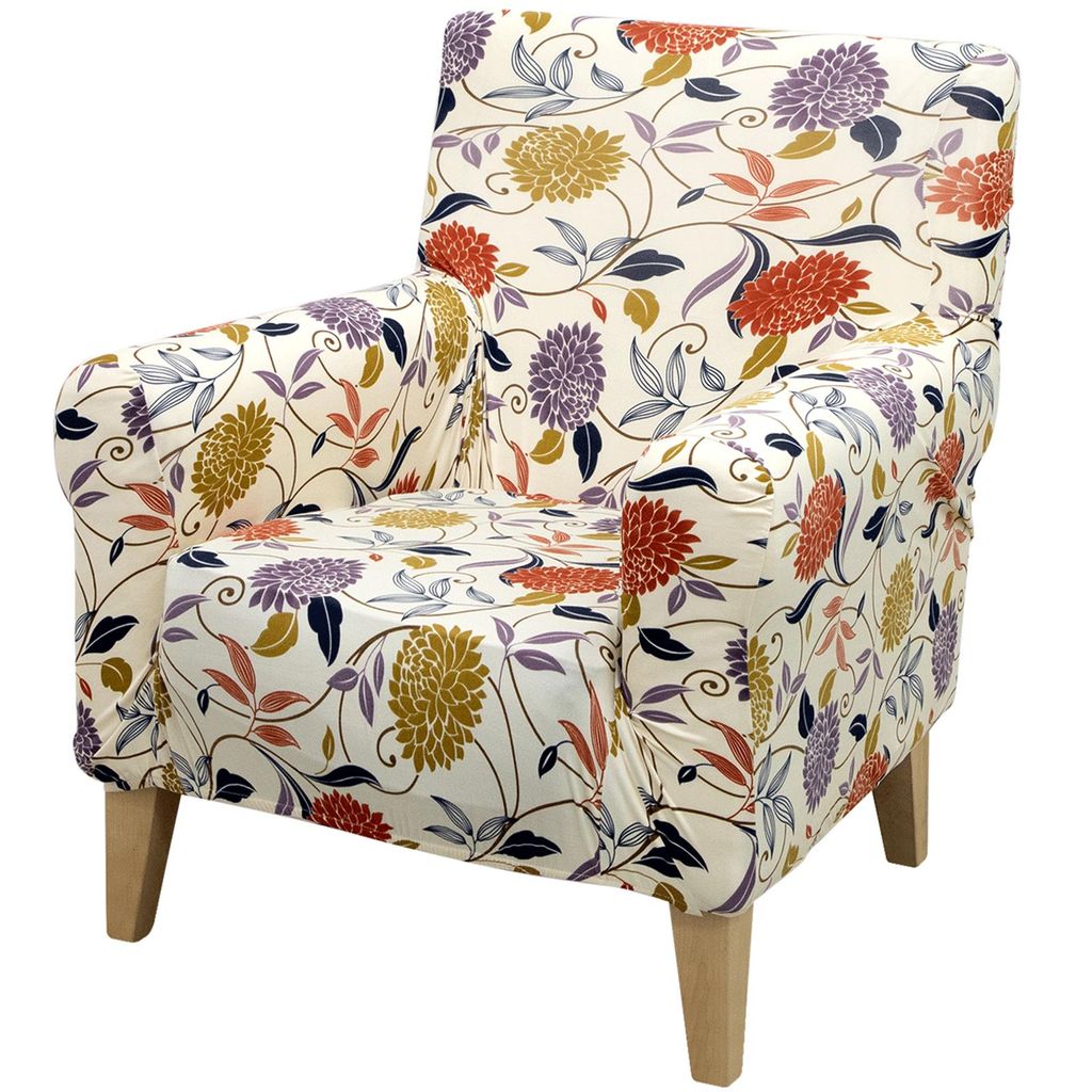 Sesselbezug 1 Sitzer, Stretch Hussen Blumenmuster Produktbild 