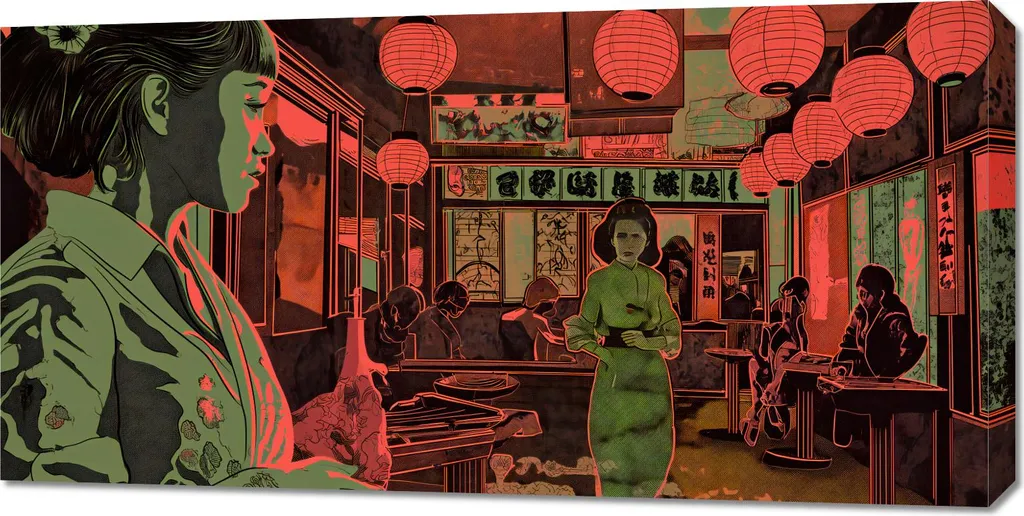 Ambiance Tokyo Nocturne 100x50 cm - Idée Déco pour Salon et Chambre