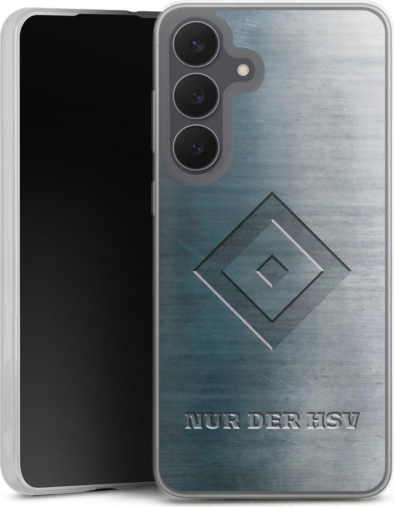 DeinDesign Slim Hülle für Samsung Galaxy S25 FE Silikon Case Ultra Dünn Handyhülle HSV Hamburger SV Metallic Look