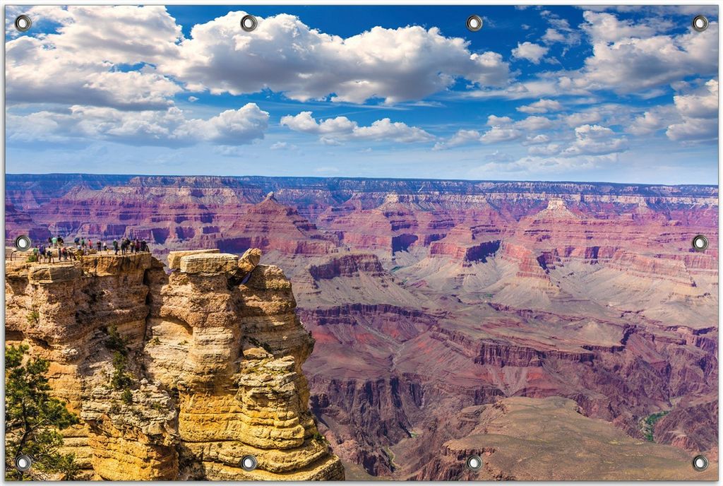 Wallario Outdoor-Poster für Garten oder Balkon, Motiv Felsenschlucht im Grand Canyon Park Arizona, in ca. 80 x 120 cm