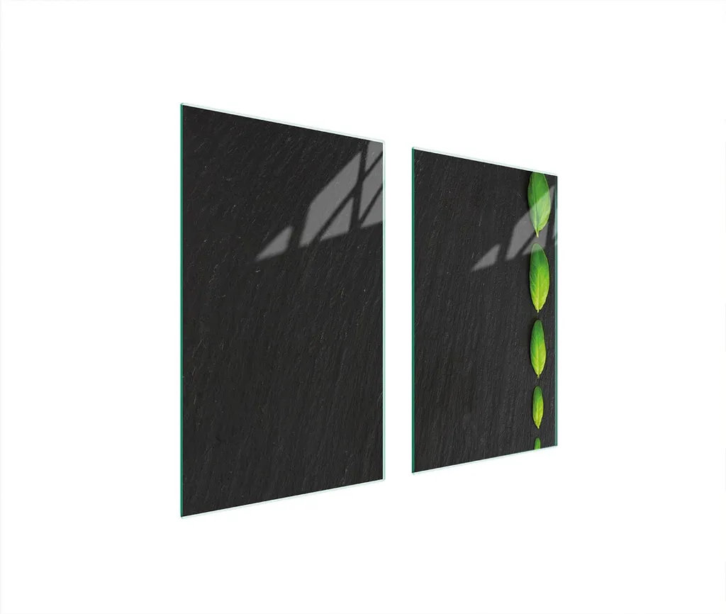 Copri Piano Cottura Vetro 75x52 Ardesia Basilico - Tagliere Design