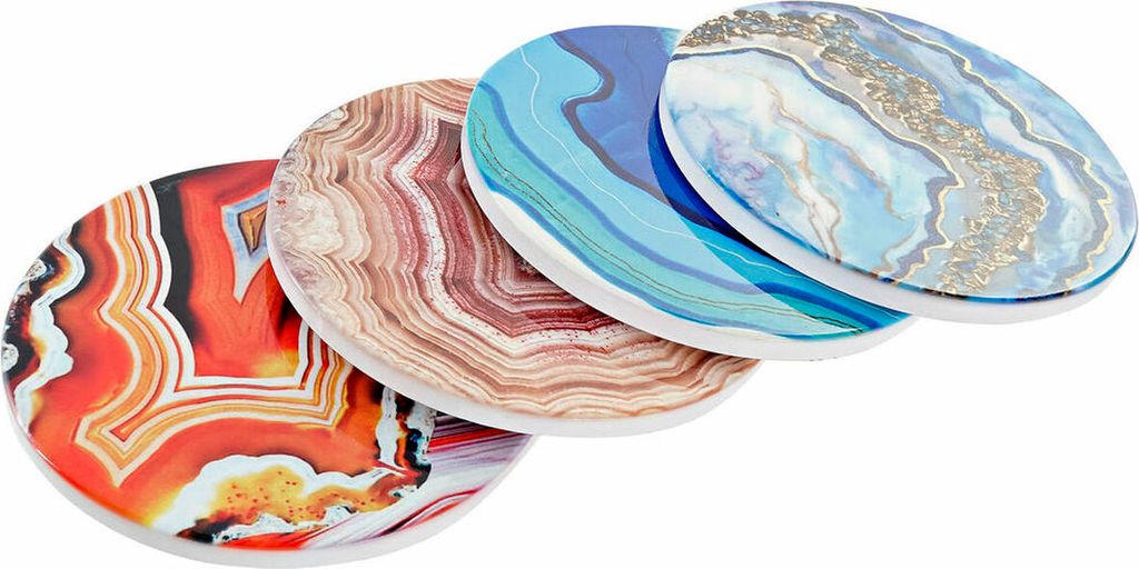 DKD Home Decor Untersetzer de the Brand, Multicolour, de Kork (10,8 x 10,8 x 0,7 Zentimeter)