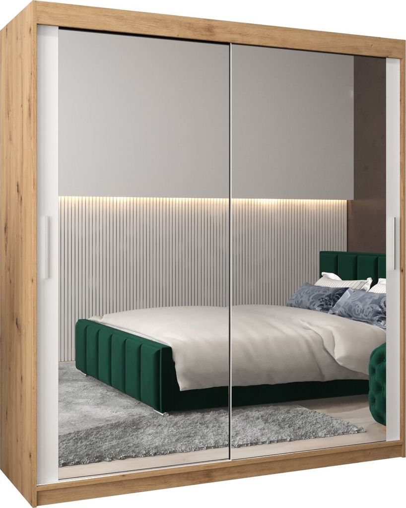 Kleiderschrank, Schiebetürenschrank Schlafzimmer, Schrank mit Spiegel TOKYO 3 180 cm