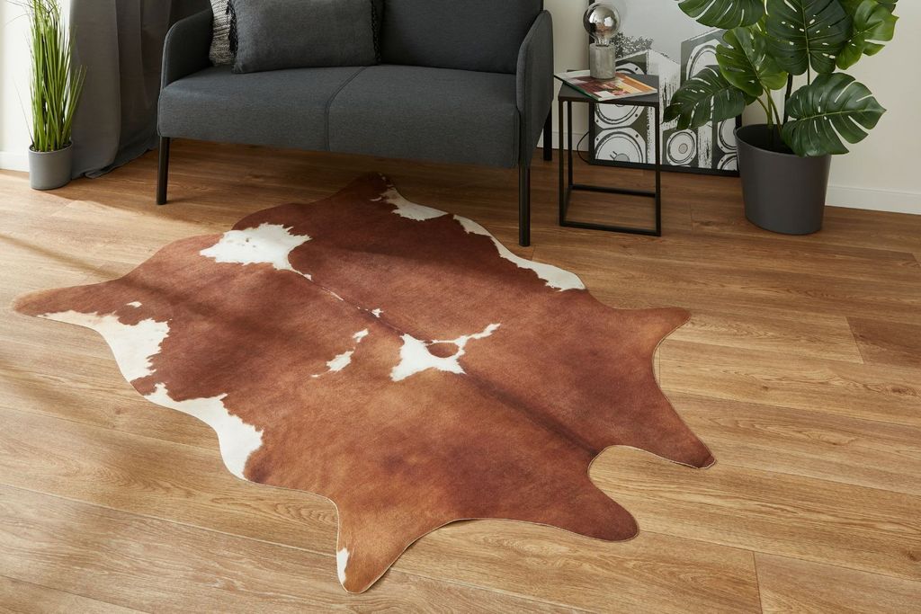 andiamo Teppich Kuhfell creme-braun 125cm x 155cm