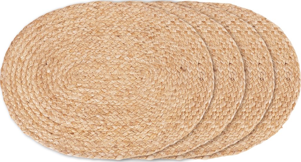 Set di 4 tovagliette Bombay ovali, colore naturale. Immagine del prodotto 