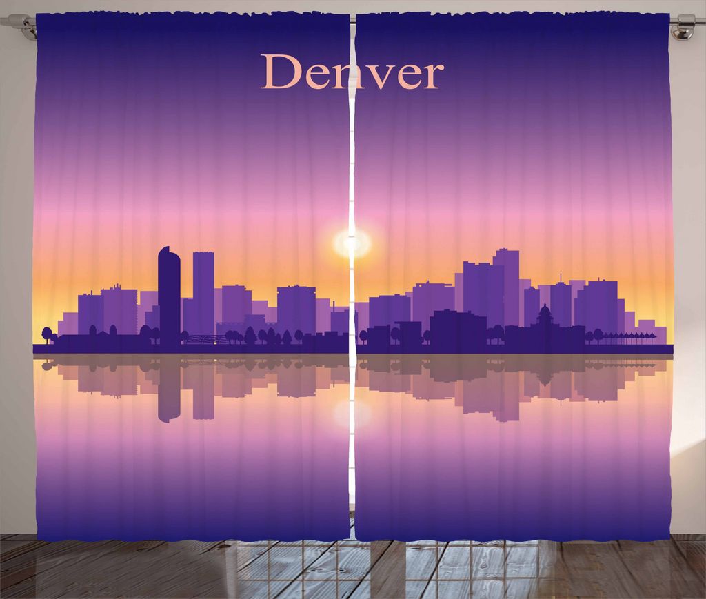 ABAKUHAUS Denver Rustikaler Gardine, Dramatisches Colorado Sunset Sky, Schlafzimmer Kräuselband Vorhang mit Schlaufen und Haken, 280 x 175 cm, Lil...