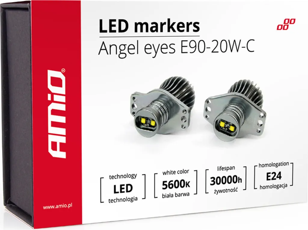 Kit éclairage LED Angel Eyes blancs pour phares de BMW E90 et E91