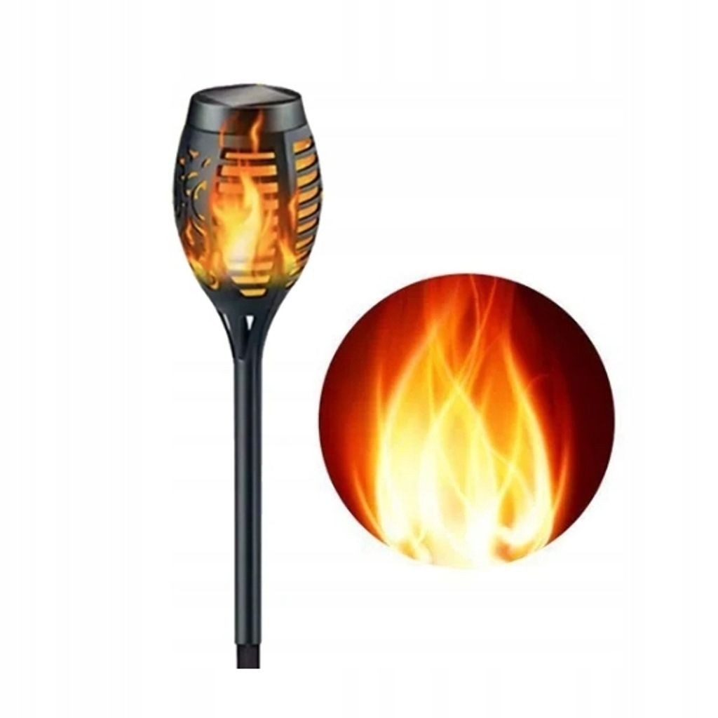 LAMPADA A FIAMMA SOLARE 1000mAh 96LED Giardino POCHNAŃ IP65 Immagine del prodotto 