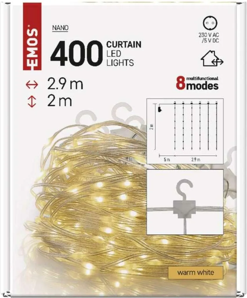 Illumination de Fenêtre Noël Rideau LED 2,9x2m Blanc Chaud EMOS - 13