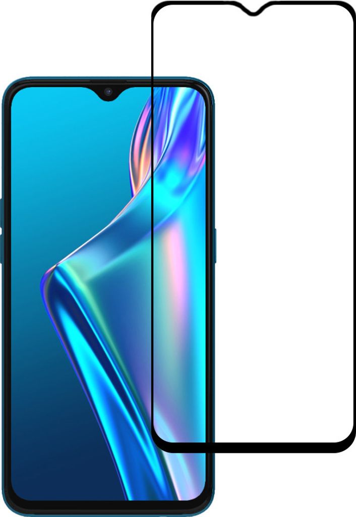 Smartphonica Displayschutzfolie geeignet für Oppo A12 - Full Cover Tempered Glass - Gehärtetes Glas geeignet für Oppo A12