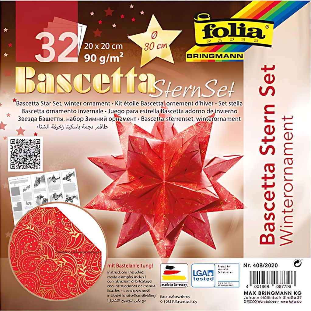 folia Faltblätter Bascetta-Stern 200 x 200 mm 90 g/qm 32 Produktbild 