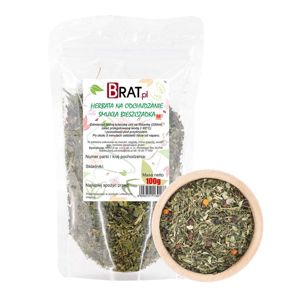 Herbata na odchudzanie - Smukła Bieszczadka 100g Brat.pl Zdjęcie produktu 