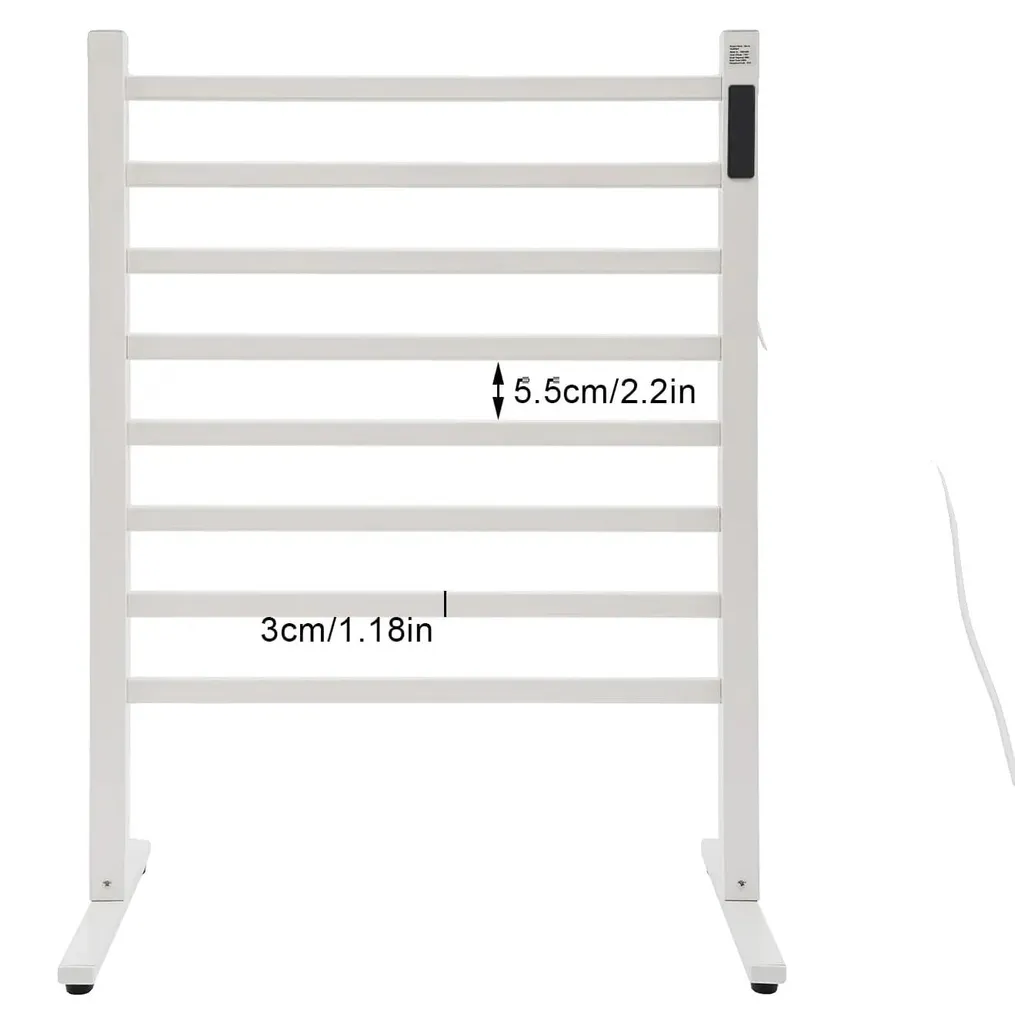 Sèche-serviettes électrique blanc design moderne avec thermostat réglable