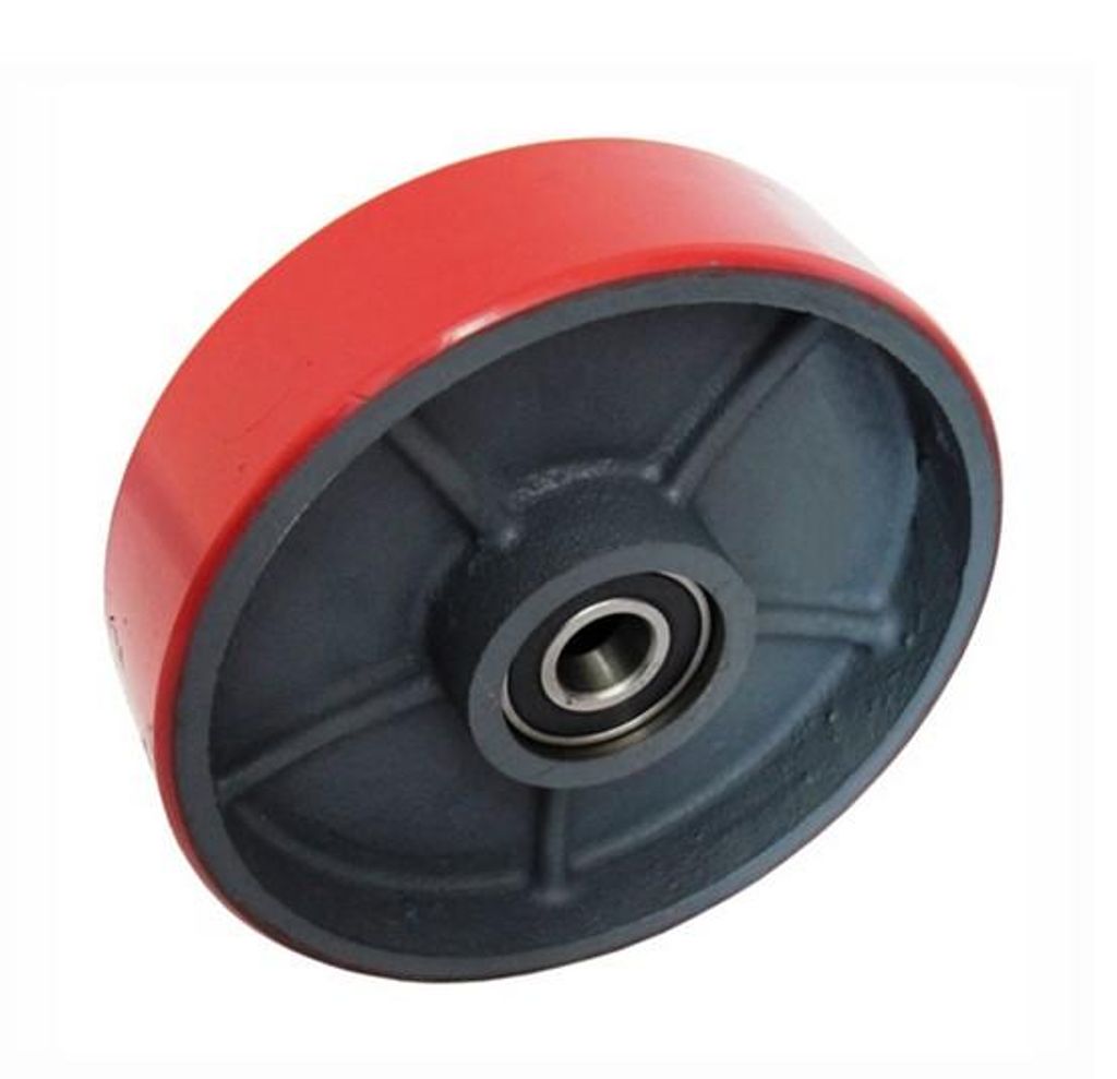 Qteck-Hubwagen-Lenkrolle-3t-180x50mm-PU-Ersatzrolle-inkl.Kug Produktbild 