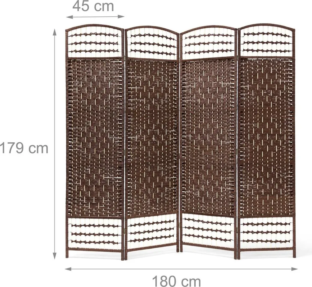Paravent 4 panneaux en bois : Gagnez en intimité avec cet écran marron chic