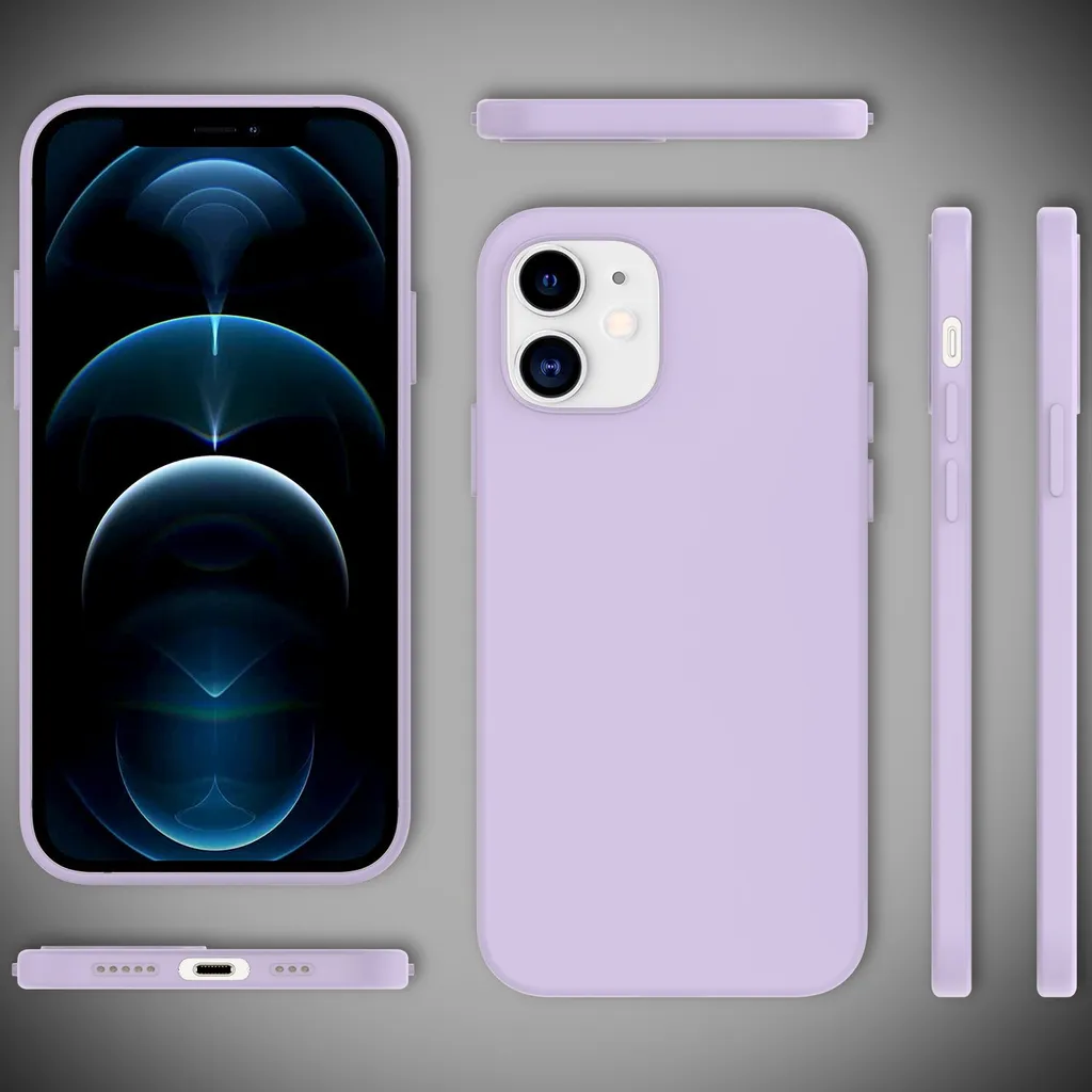 Custodia iPhone 12 Viola NALIA: Silicone Soft Touch e Stile Minimal - 7
