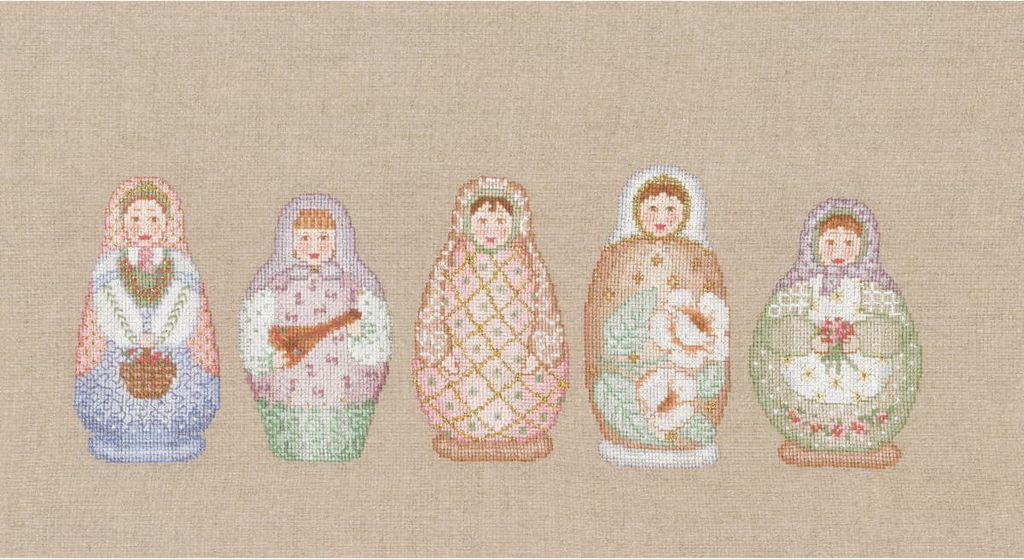 Le Bonheur des Dames "Matriochka" Kreuzstich-Set, 33x12cm
