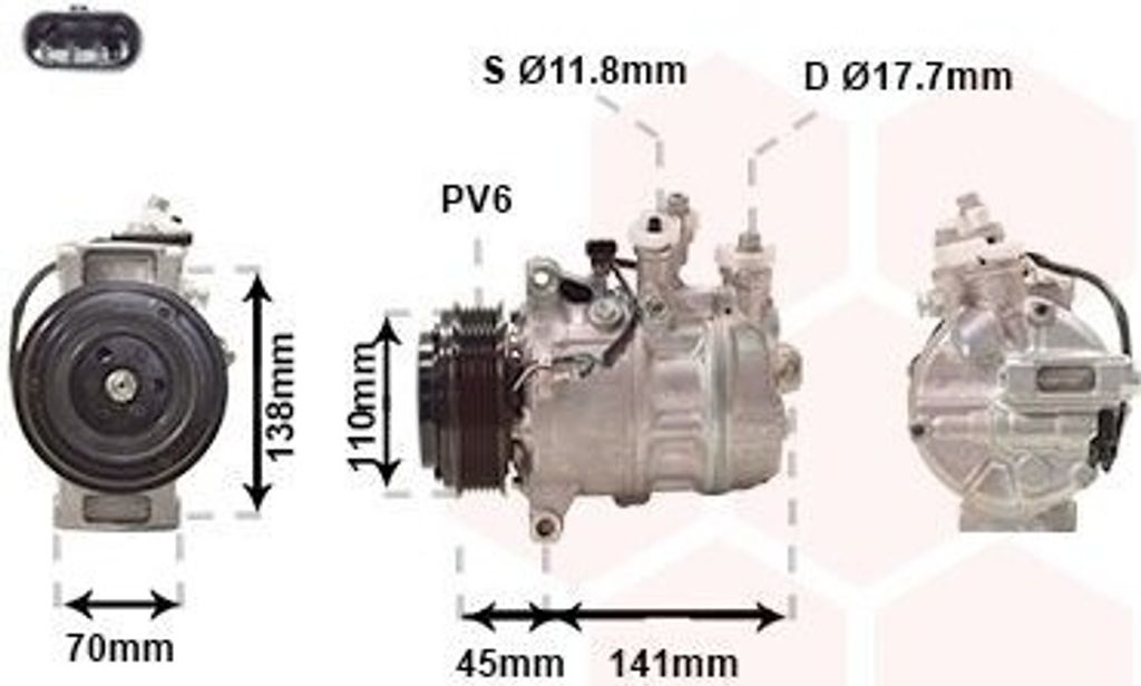 VAN WEZEL 3001K711 PXC14 Klimaanlage Klimakompressor PAG 46 SP-A2 R1234yf R134a passend für MERCEDES-BENZ C-Klasse T-modell (S205) C-Klasse Limousine
