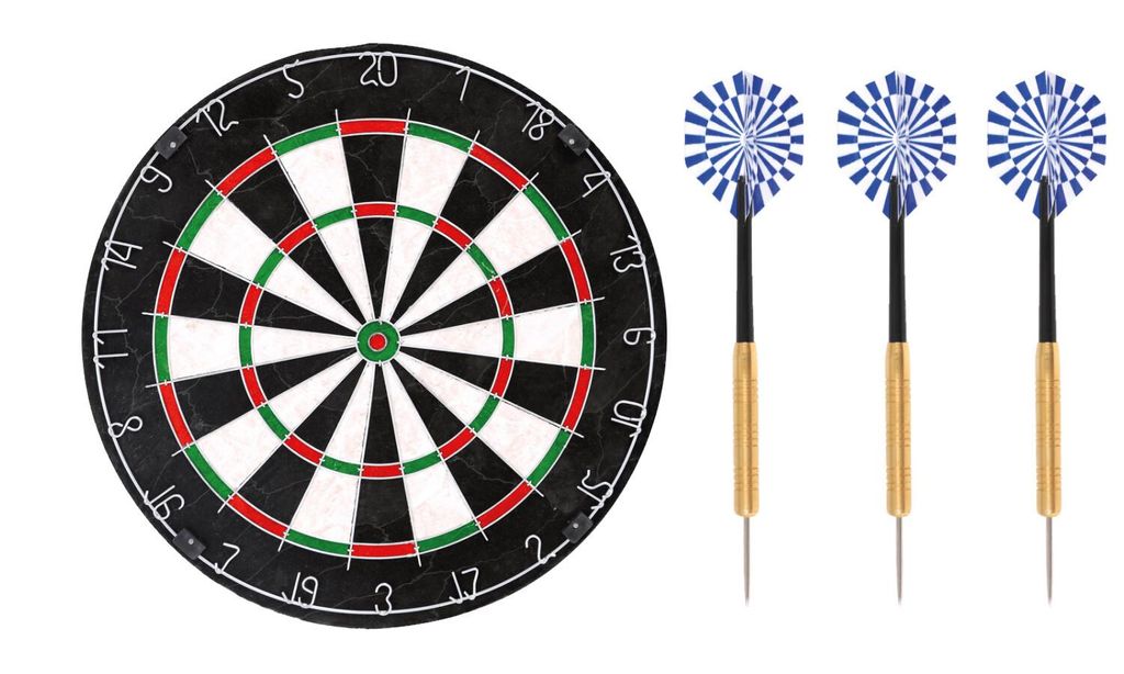 CRANE SISAL DARTSCHEIBE DREHBARE NUMMERIERUNG INKL 3 DARTPFEILE Ø 45 cm