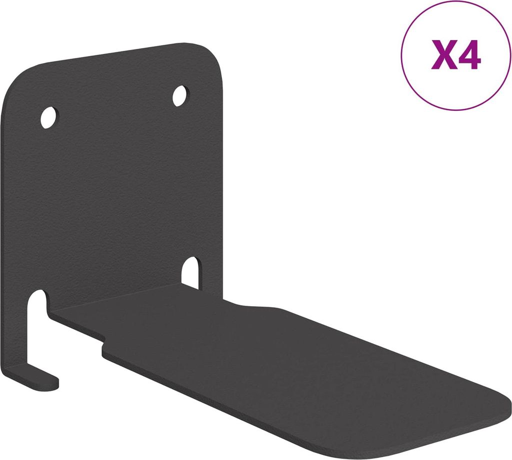 vidaXL Unsichtbares Schwimmendes Regal 4 pcs Schwarz 6 x 11 x 6,5 cm